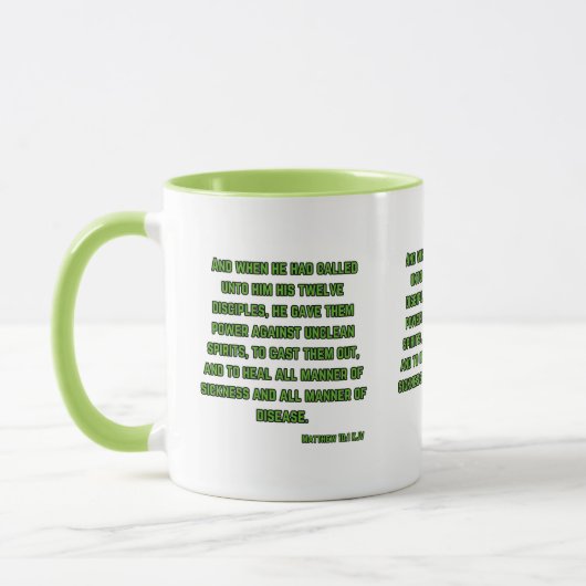 Mug Matthieu 10:1 KJV Bible Écriture Deux Tons (Gauche)