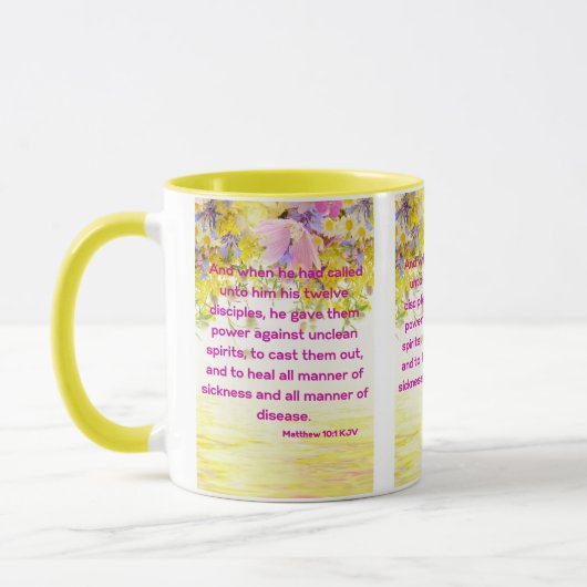 Mug Matthieu 10:1 KJV Bible Écriture Pic Deux Tons (Gauche)