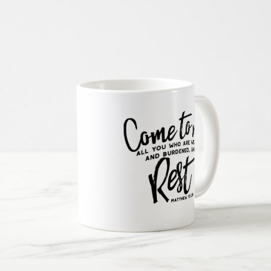 Mug Matthieu 11 Verse de la Bible (Devant droit)