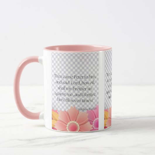 Mug Matthieu 18:21 KJV Bible Écriture Pic Deux Tons (Gauche)