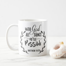 Mug Matthieu 19:26 Avec Dieu, Tout Est Possible