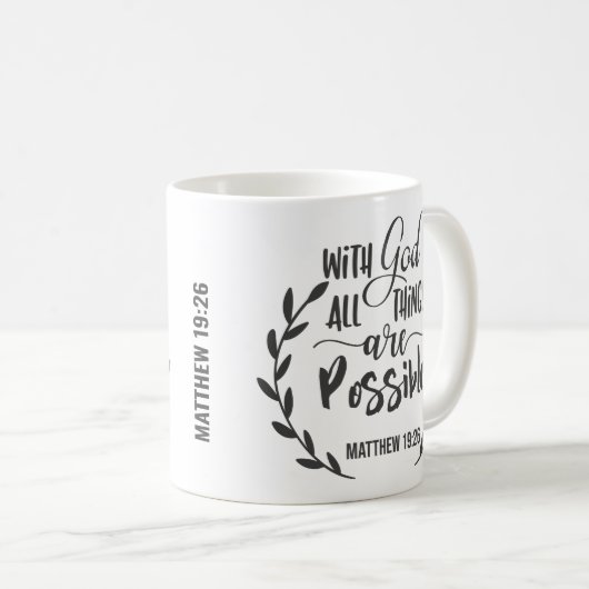 Mug Matthieu 19:26 Avec Dieu, Tout Est Possible (Devant droit)