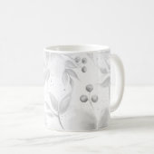 Mug Matthieu 19:26 Moderne Noir Blanc Aquarelle Floral (Devant droit)
