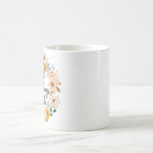 Mug Matthieu 19:26 Possible avec Dieu Écriture Florale (Centre)