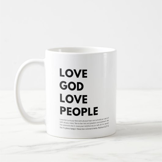 Mug Matthieu 22:37-40 Aimer Dieu Aimer les gens (Gauche)