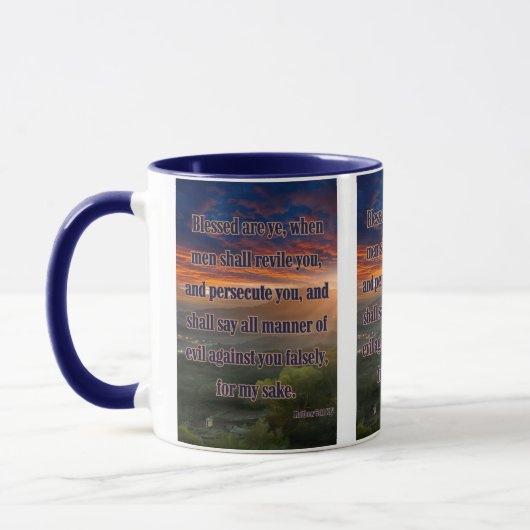 Mug Matthieu 5:11 KJV Bible Verse Pic Deux Tons (Gauche)