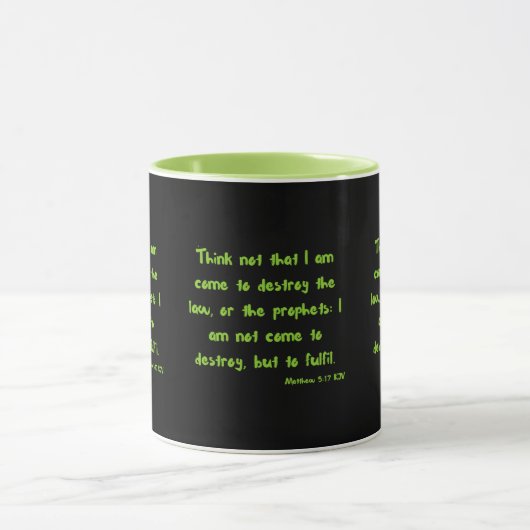 Mug Matthieu 5:17 KJV Bible Écriture à deux tons (Centre)
