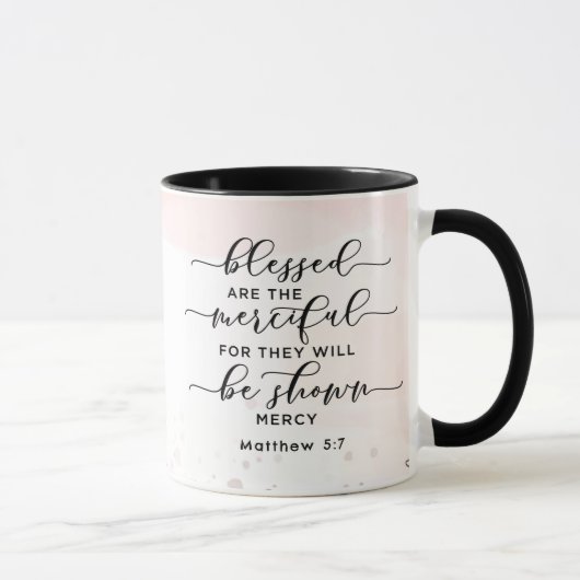 Mug Matthieu 5:7 Heureux sont la Bible Miséricordieuse (Droite)