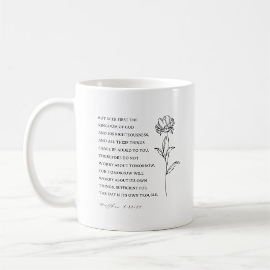 Mug Matthieu 6:33 Cherchez d'abord (Gauche)