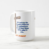 Mug Matthieu 6:33 Croix (Devant gauche)