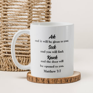 Mug Matthieu 7:7 Poser Chercher Knock Christian