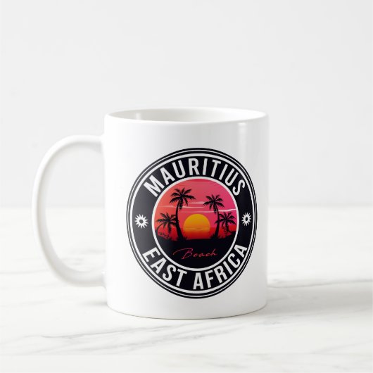 Mug Maurice Afrique de l'Est Rétro Sunset Souvenirs 60 (Gauche)
