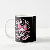 Mug Mauvais Deux Étoiles Du Crâne Os Rose Bow (Gauche)
