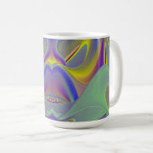 Mug Mauvais visage, Arc-en-ciel 3D Abstrait (Devant droit)
