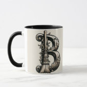 Mug Mauvaise Sorcière Balai Sorcier Lettre B Initiale (Gauche)