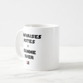Mug MAUVAISES NOTES = GAMME OVER - Jeux de mots (Devant gauche)