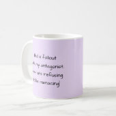 Mug Mauve Funny Écriture par l'auteur (Devant gauche)