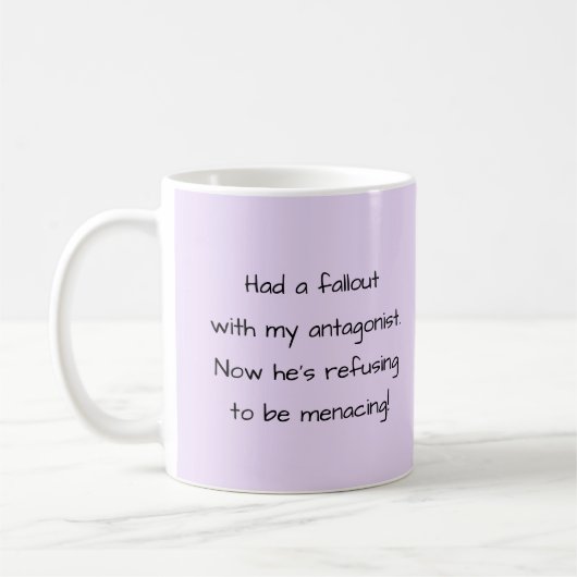 Mug Mauve Funny Écriture par l'auteur (Gauche)