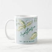 Mug May Birth Flower Custom Name Lily of the Valley (Gauche)