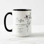 Mug May Maid of Honor | Fleur de naissance Lily (Gauche)