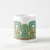 Mug Mayan Jaguar-turquoise et or (Centre)
