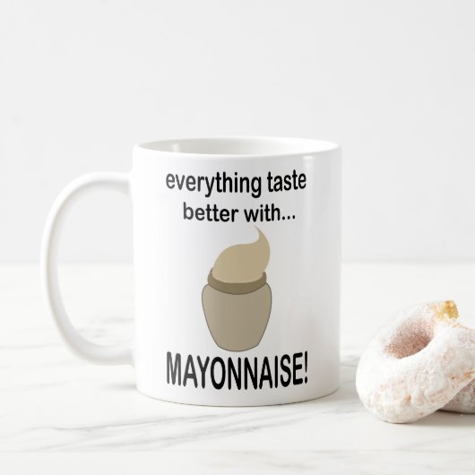 Mug Mayonnaise Sauce Nourriture Drôle Mayonnaise (Avec donut)