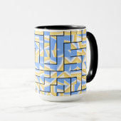 Mug Maze bleu et jaune (Devant droit)