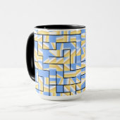 Mug Maze bleu et jaune (Devant gauche)