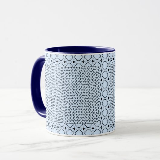 Mug Maze Hexagon bleu (Devant gauche)