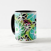 Mug Mazipoodles Love Flowers - Vert Turquoise Blanc No (Devant gauche)