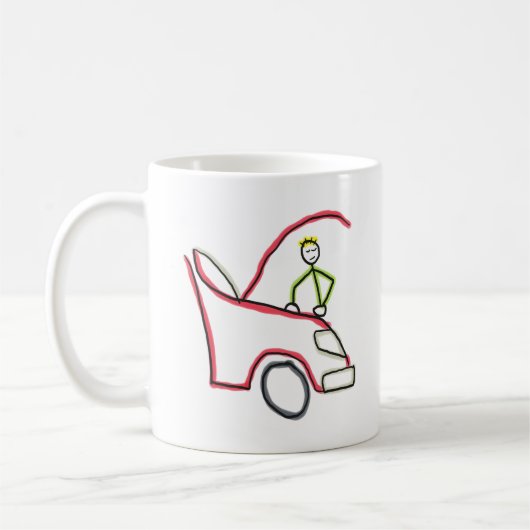 Mug Mécanicien automobile Stickman (Gauche)