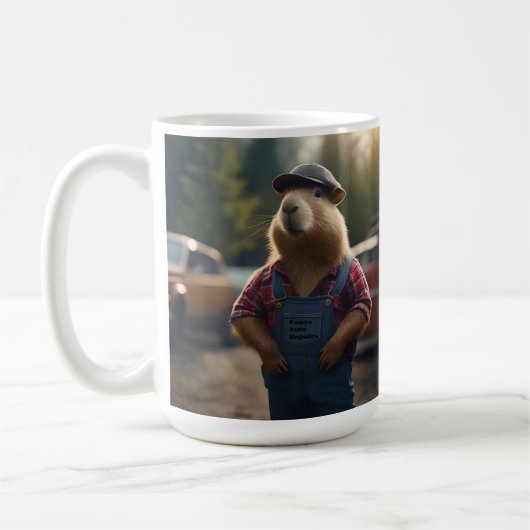 Mug "Mécanicien Capybara : Graisse, Engrenages et Bonn (Gauche)