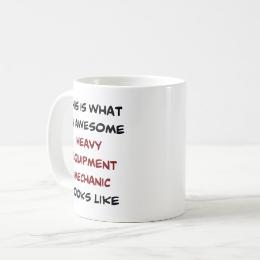 Mug mécanicien d'équipement lourd, génial (Devant gauche)