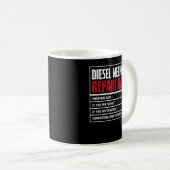 Mug Mécanicien diesel, Tarifs de réparation (Devant droit)