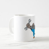 Mug Mécanicien Gorille Tenant une Clé Anglaise (Devant gauche)