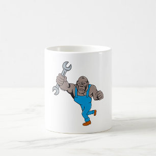 Mug Mécanicien Gorille Tenant une Clé Anglaise
