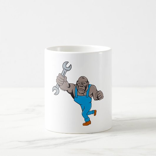 Mug Mécanicien Gorille Tenant une Clé Anglaise