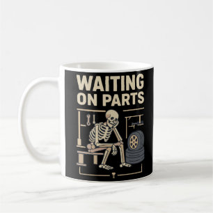 Mug Mécanicien squelette attendant des pièces automobi