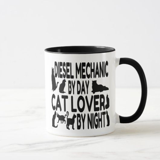 Mug Mécanique diesel Amoureux des chats (Droite)