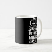 Mug Mécanique Je ne peux pas réparer les morts imbécil (Devant droit)