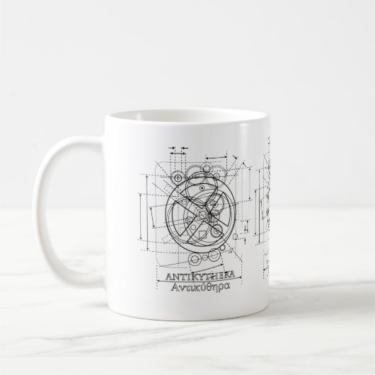 Mug Mécanisme antikythérien dessinant de la purée de c (Gauche)