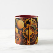 Mug Mécanisme doré abstrait Steampunk (Centre)