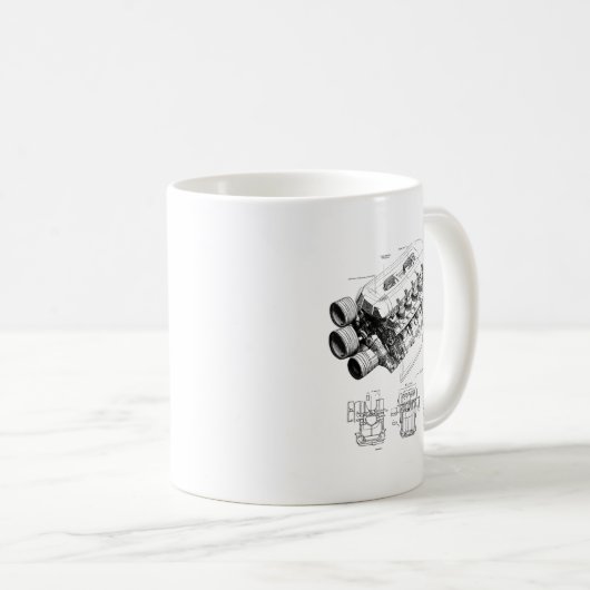 Mug Mechanics Car Enthusiast Men Engine Eces (Devant droit)