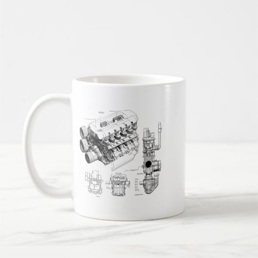 Mug Mechanics Car Enthusiast Men Engine Eces (Gauche)