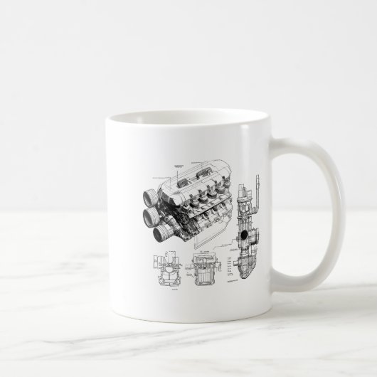 Mug Mechanics Car Enthusiast Men Engine Eces  (Droite)