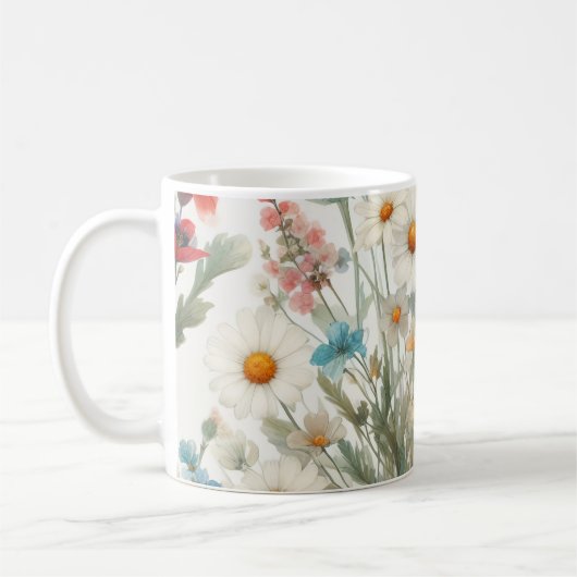 Mug Médaille Botanique De Fleurs (Gauche)