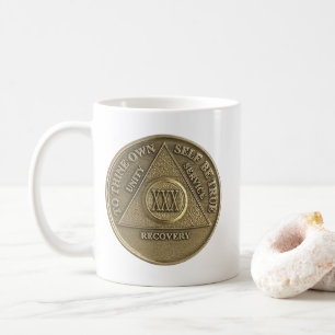 Mug Médaille de 30 ans de sobriété Joyeux Anniversaire