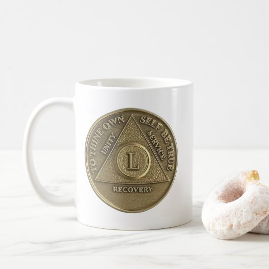 Mug Médaille de 50 ans de sobriété Félicitations d'ann (Avec donut)