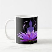 Mug Médaille élégante de fleurs de lotus pourpres (Gauche)