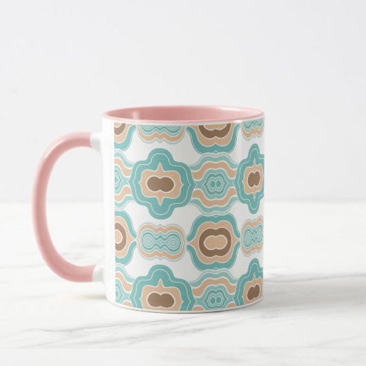 Mug Médaillon bleu/tan/marron coloré (Gauche)
